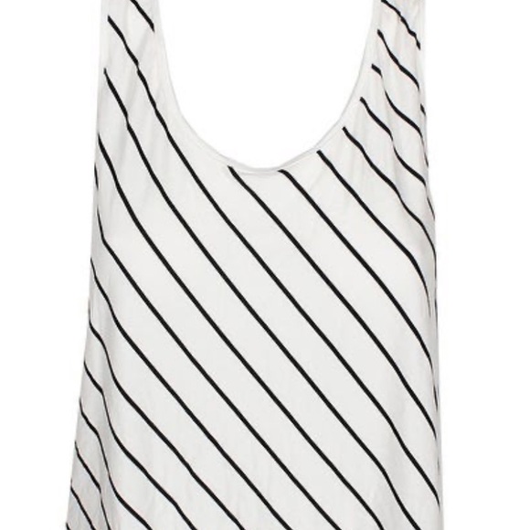 Kensie White and Black Striped Cropped Tank Top - Picture 2 of 7